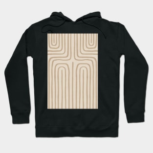 Beige brown geometric lines pattern Hoodie